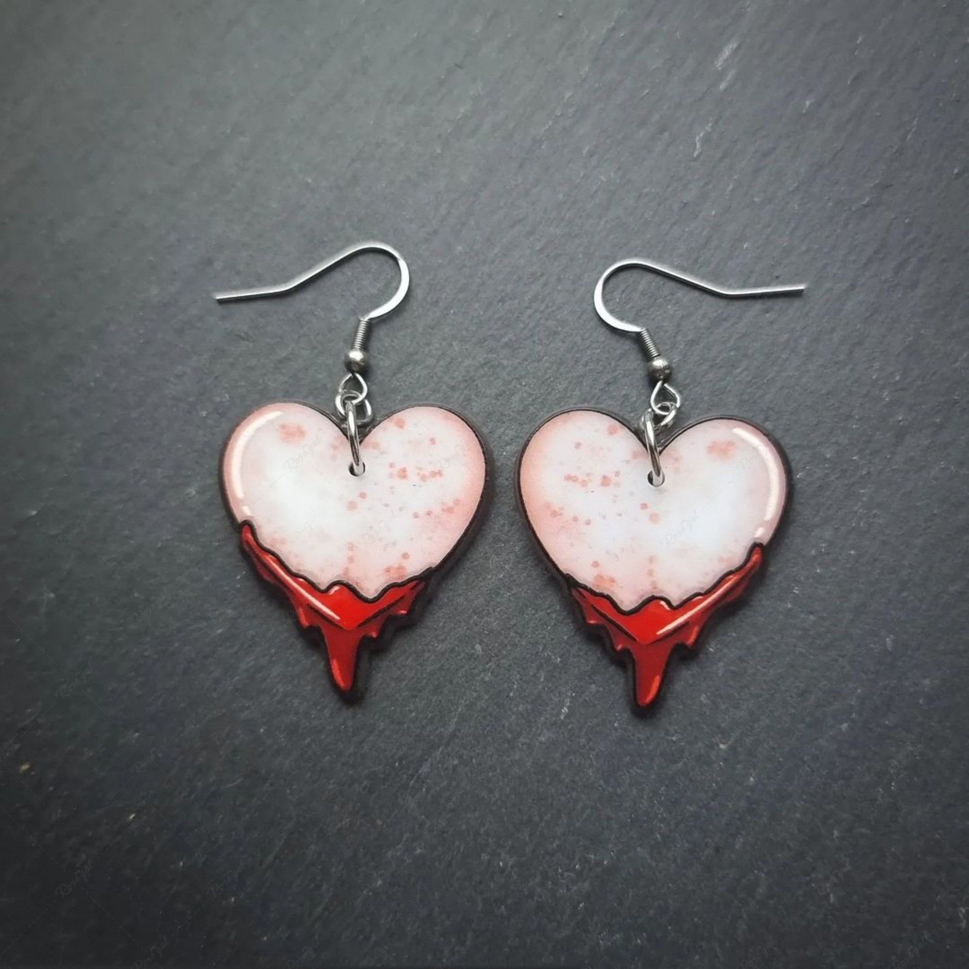 Sale Gothic Bloody Heart Love Shaped Drop Earrings  