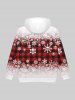 Gothic Christmas Snowflake Plaid Ombre Colorblock Skull Print Drawstring Fleece Lining Hoodie For Men -  
