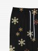Pantalon de Jogger Imprimé Flocon de Neige de Noël Gothique avec Poches à Cordon de Serrage pour Homme - Noir S