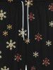 Gothic Christmas Snowflake Print Pockets Drawstring Jogger Sweatpants For Men -  