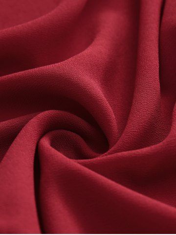 Plus Size Ruffles Lettuce Trim Ruched Marled Tank Dress With Tie Layered Chiffon Cape