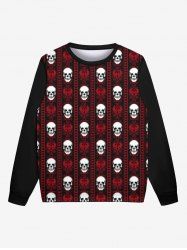 Gothic Skulls Heart Floral Graphic Print Sweatshirt For Men -  