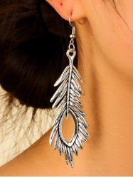 Vintage Peacock Feather Shape Drop Earrings -  