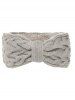 Fashion Bowknot Fleece Lining Cable Knit Solid Ear Warmer Headband -  