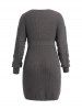 Plus Size Solid Color Drop Shoulder Mini Sweater Dress -  