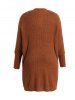 Plus Size Solid Color Open Front Long Batwing Sleeve Cardigan -  
