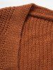Plus Size Solid Color Open Front Long Batwing Sleeve Cardigan -  