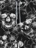 Gothic X-rays Skulls Flowers Print Drawstring Jogger Sweatpants For Men -  