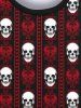 Gothic Skulls Heart Floral Graphic Print Sweatshirt For Men -  