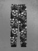 Gothic X-rays Skulls Flowers Print Drawstring Jogger Sweatpants For Men -  