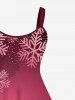 Robe Débardeur Ligne A Ombrée Flocon de Neige de Noël Imprimée de Grande Taille - Rose clair 2X