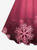 Robe Débardeur Ligne A Ombrée Flocon de Neige de Noël Imprimée de Grande Taille - Rose clair 6X