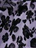 Haut Froncé avec Empiècements en Mailles et Motif Floral Grande-Taille - Pourpre  L | US 12