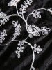 Plus Size Flowers Embroidered Colorblock Lace Trim Ruched Buckle Asymmetrical Velvet Hooded Dress -  