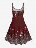 Plus Size Christmas Star Glitter Sparkling Sequin 3D Print Tank Party Dress -  