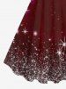 Plus Size Christmas Star Glitter Sparkling Sequin 3D Print Tank Party Dress -  