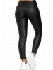 Pantalon long grande taille à braguette zippée de couleur unie - Noir 1XL | États-Unis 14