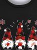 Sweat-shirt Gothique Imprimé Lettre et Père Noël à Carreaux - Noir 3XL