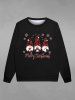 Gothic Christmas Plaid Hat Santa Clause Snowflake Letters Print Sweatshirt For Men -  