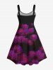 Plus Size Rose Flower Glitter Sparkling Sequin Heart Chains Belt 3D Print Tank Party Dress -  