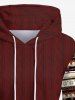 Plus Size Ethnic Graphic Cable Knit 3D Print Pockets Drawstring Hoodie -  