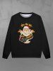 Gothic Christmas Santa Clause Letters Print Crew Neck Sweatshirt For Men -  