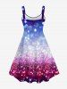 Plus Size Ombre Bubble Star Glitter Sparkling Sequin 3D Print Tank Party New Years Eve Dress -  