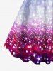 Plus Size Ombre Bubble Star Glitter Sparkling Sequin 3D Print Tank Party New Years Eve Dress -  