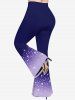 Plus Size Galaxy Star Ombre Sparkling Sequin Glitter 3D Print Flare Disco Pants -  