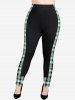 Plus Size Plaid Checkered Print Leggings -  