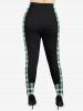 Plus Size Plaid Checkered Print Leggings -  