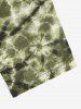 T-shirt Tie-Dye Imprimé Panneau à Col Bénitier - Vert profond M | États-Unis 6