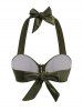 Plain Color U-ring Padded Two Piece Swimwear -  