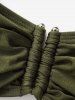 Plain Color U-ring Padded Two Piece Swimwear -  