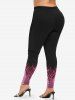 Plus Size Glitter Sparkling Christmas Tree Plaid Print Skinny Leggings -  
