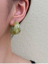 Olive Green Acrylic Stud Earrings -  