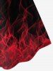 Plus Size Valentine's Day Rose Flower Heart Ribbon Flame Print Tank Dress -  