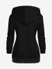 Plus Size Valentine's Day Rose Flowers Butterfly Crystal Colorblock Glitter 3D Print Pockets Zip Up Drawstring Hoodie -  