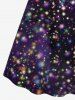 Robe Chemise Brillante 3D Etoile Galaxie Imprimée Grande Taille à Paillettes avec Boutons - Concorde S