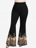 Plus Size Glitter Sparkling Sequins Paint Drop Print Pull On Flare Pants -  