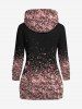 Plus Size Cat Claw Sparkling Sequin Glitter 3D Print Pullover Drawstring Hoodie -  