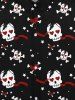Gothic Valentine's Day Skulls Heart Stars Print Buttons Shirt For Men -  