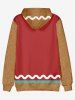 Sweat à Capuche de Noël Bonbon et Nœud Papillon Imprimés Grande Taille à Cordon - café 7XL