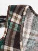 Plaid Lattice Cut Out Ruched Tie Knot Long Sleeve Top -  