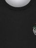 T-shirt Imprimé Squelette et Fleur Saint-Valentin Style Gothique pour Homme - Noir 7XL