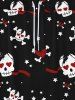 Gothic Valentine's Day Skulls Skeleton Heart Ribbons Print Wide Leg Drawstring Sweatpants For Men -  