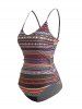 Tribal Print O Ring Back One-piece Swimsuit -  
