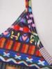 Tribal Print O Ring Back One-piece Swimsuit -  