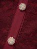 Robe Panneau en Dentelle en Maille à Demi-Bouton - Rouge foncé L | États-Unis 8-10