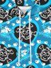 Sweat à Capuche en Molleton Imprimé Cœur Gothique avec Noeud Papillon pour Homme - Bleu XL